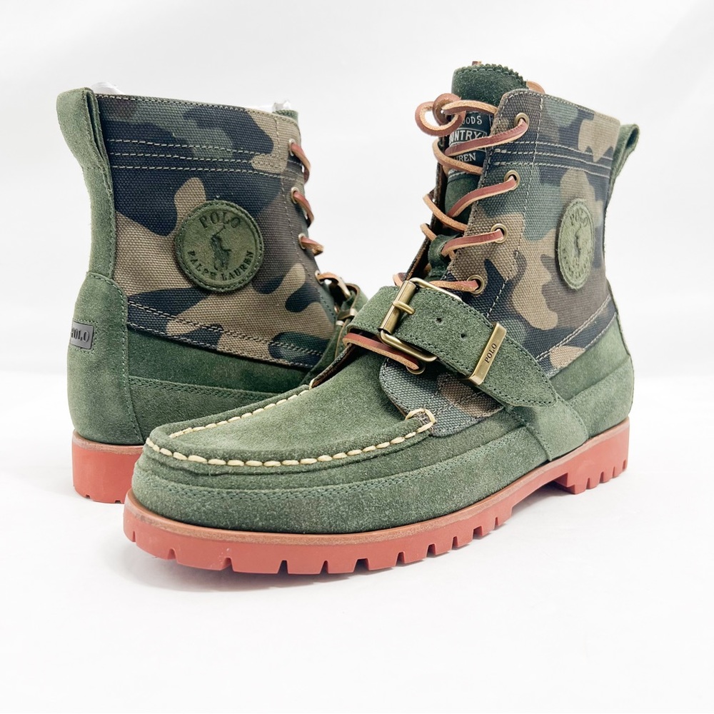 Polo Ralph Lauren Ranger Suede and Camo Canvas Boots - Picture 6 of 16